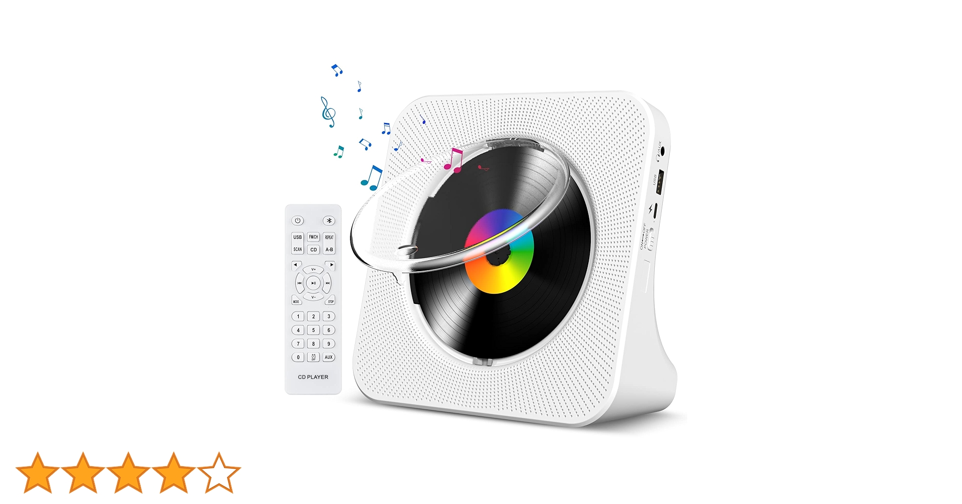 リモコン添付 Bluetooth CDプレイヤー AudioCommポータブルCDプレーヤー リモコン付き ピンク [品番]03